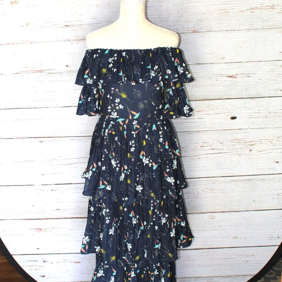 Aqua Bloomingdale’s Exclusive Pleated Tiered Floral Maxi Dress - Picture 1 of 15
